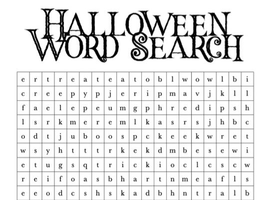 Halloween Word Search