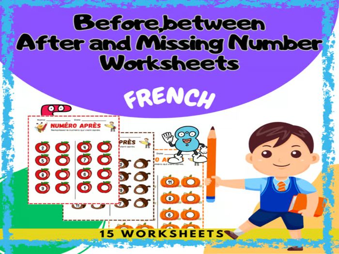 Number Sense Mastery: Before,After, between, Missing Numbers Worksheets Numbers