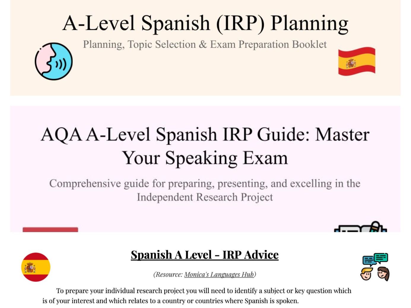 A-Level Spanish IRP Mastery Bundle