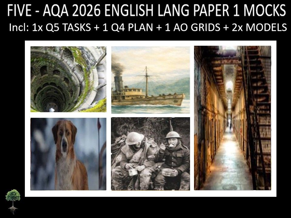 FIVE - AQA PAPER 1 | 2026 FULL MOCKS | Q5 TASKS | Q4 PLAN |AO GRIDS | MODELS