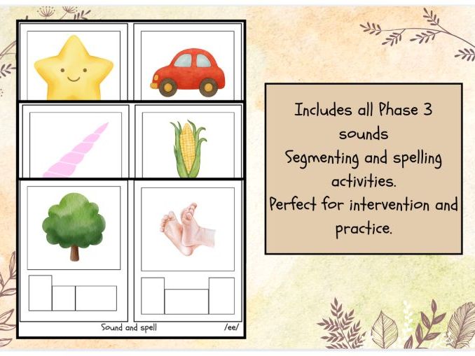 Phase 3 phonics activity - say and spell