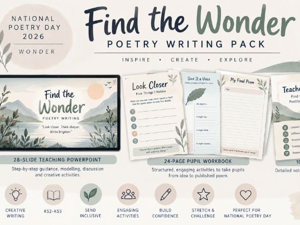 National Poetry Day 2026 | Find the Wonder Poetry Writing Pack