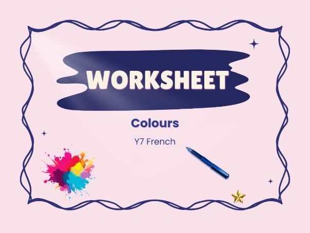 Les couleurs – Colours in French – KS3 worksheet