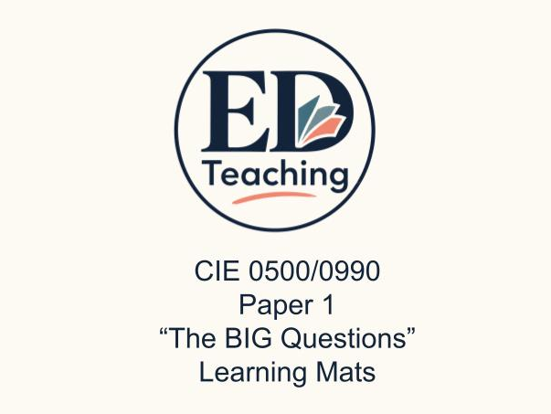 Cambridge IGCSE 0500/0990 Paper 1 Exam Skills Learning Mats Bundle 2027