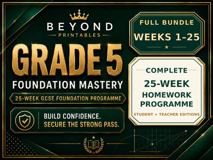 Grade 5 GCSE Foundation Mastery | Complete 25-Week Programme | 250 Questions