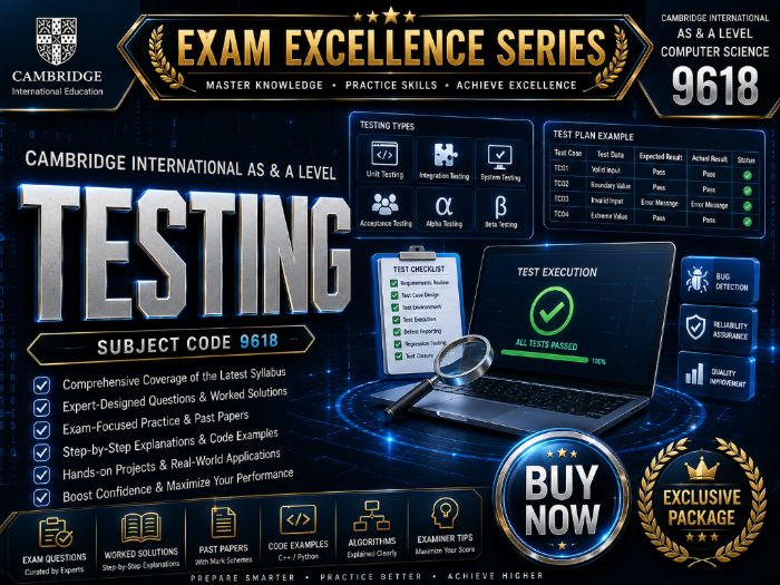 Cambridge AS/A Level 9618 Testing | Exam Excellence Series