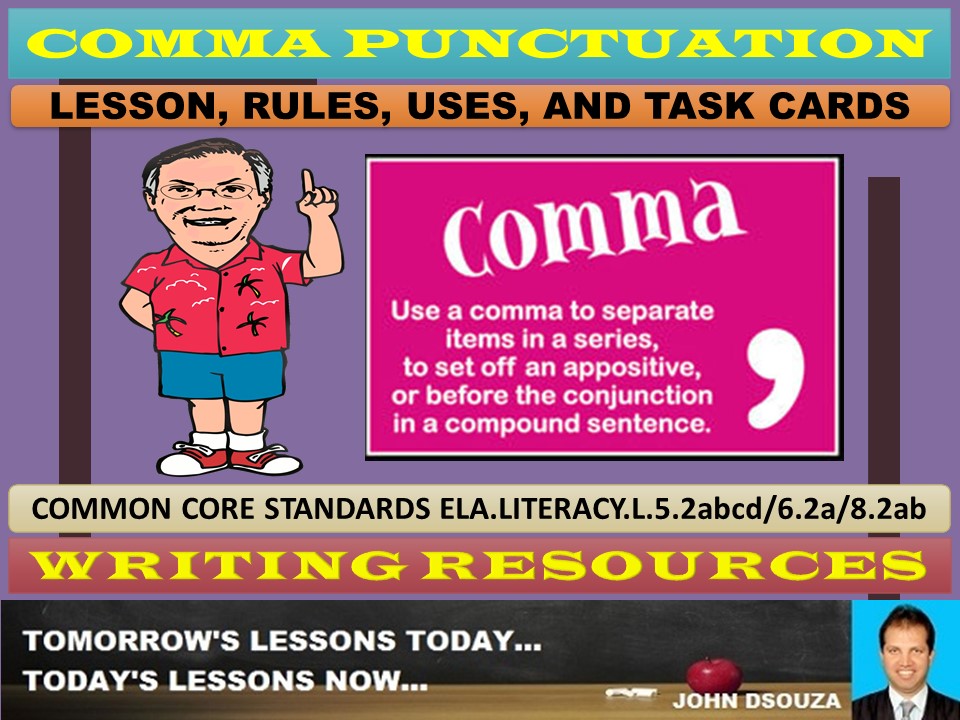 COMMAS LESSON PLAN AND RESOURCES Teaching Resources