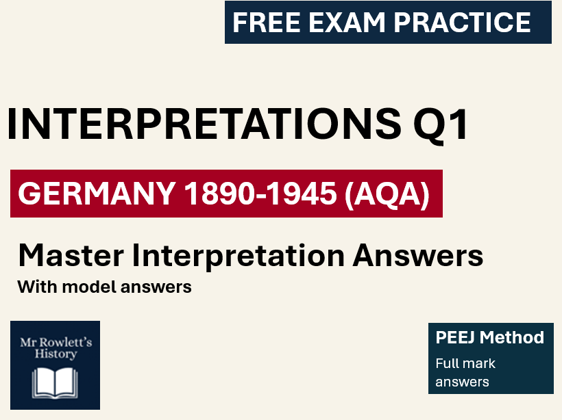 AQA GCSE History: Germany 1890–1945 – Interpretations Q1 (Free Lesson)