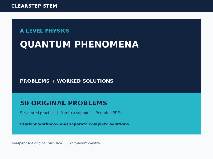 A Level Physics Quantum Worked Solutions