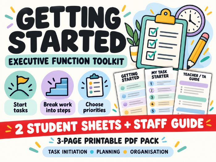 ADHD Executive Function Toolkit | Task Initiation, Procrastination & Organisation | SEND