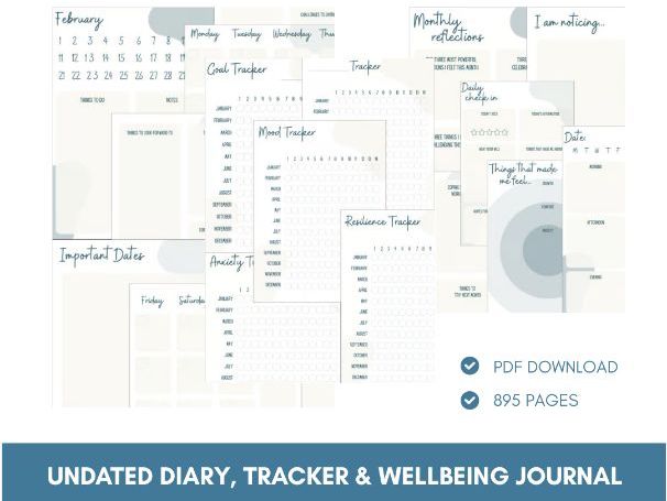 The Mindful Year | Undated Diary, Tracker & Wellbeing Journal