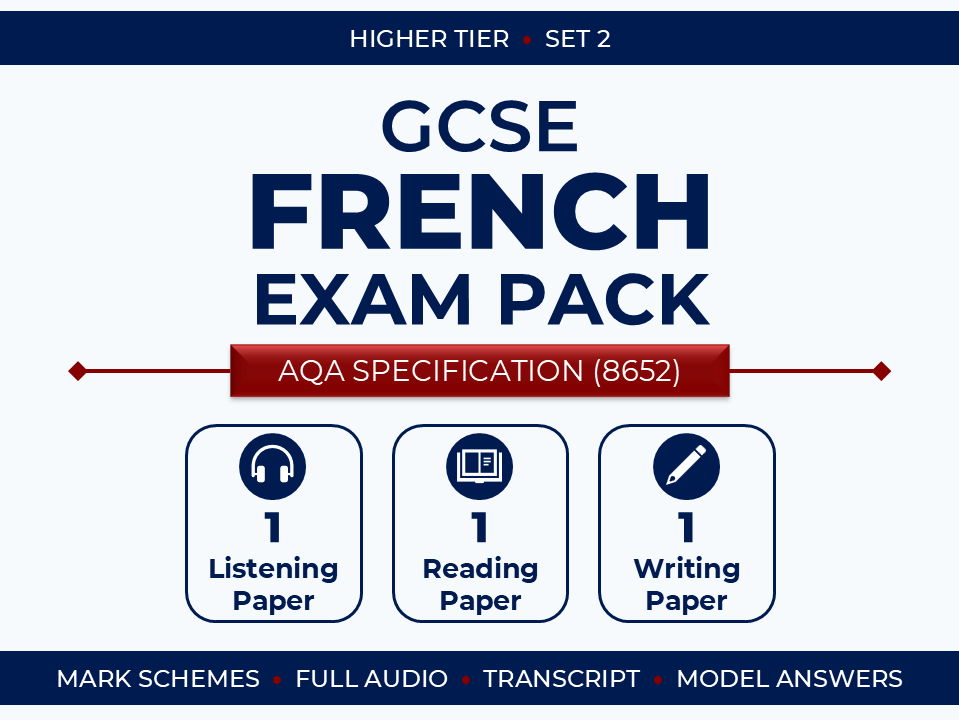 AQA GCSE French (2026) – Higher Exam Pack (Set 2)