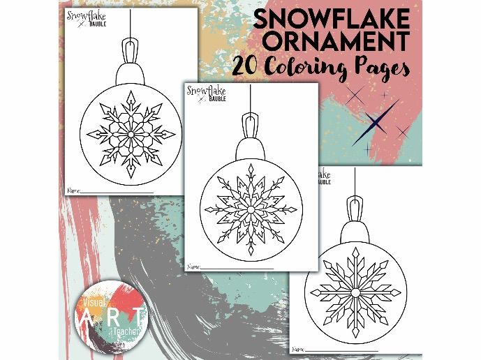 Snowflake Bauble Coloring Pages – Holiday Activity