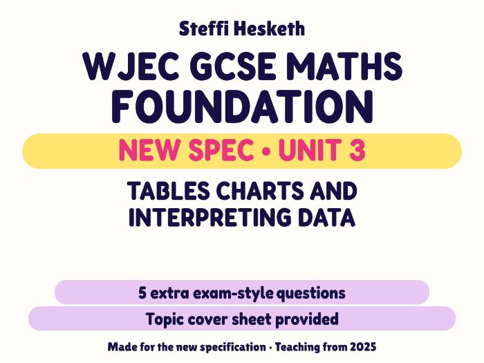 WJEC New Spec Maths Foundation Unit 3: Tables charts and interpreting data