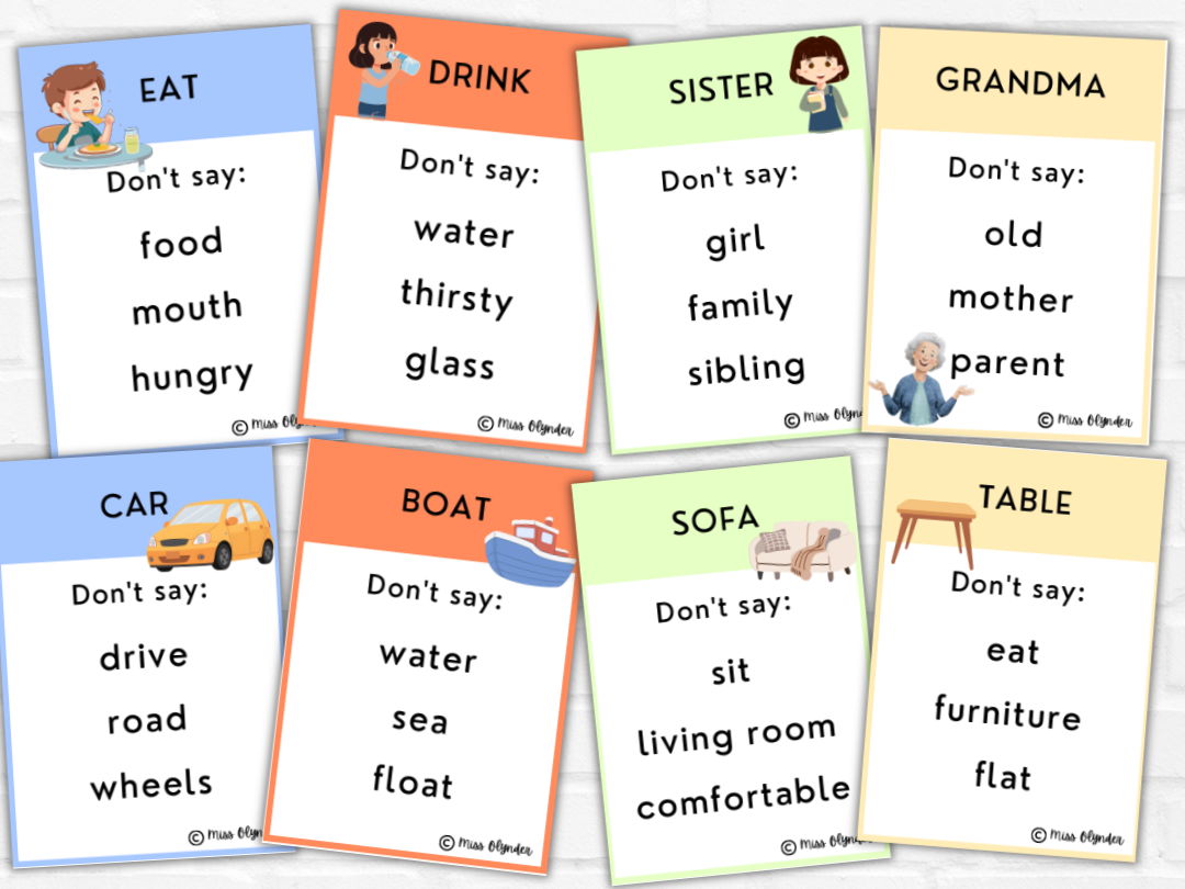 ESL Taboo Game Bundle – 16 Speaking Activities | Vocabulary Games | No Prep | KS2