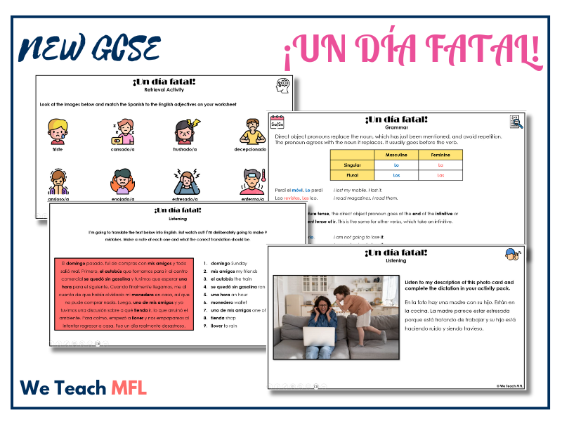 New GCSE - ¡Un día fatal! Complete Unit Pack