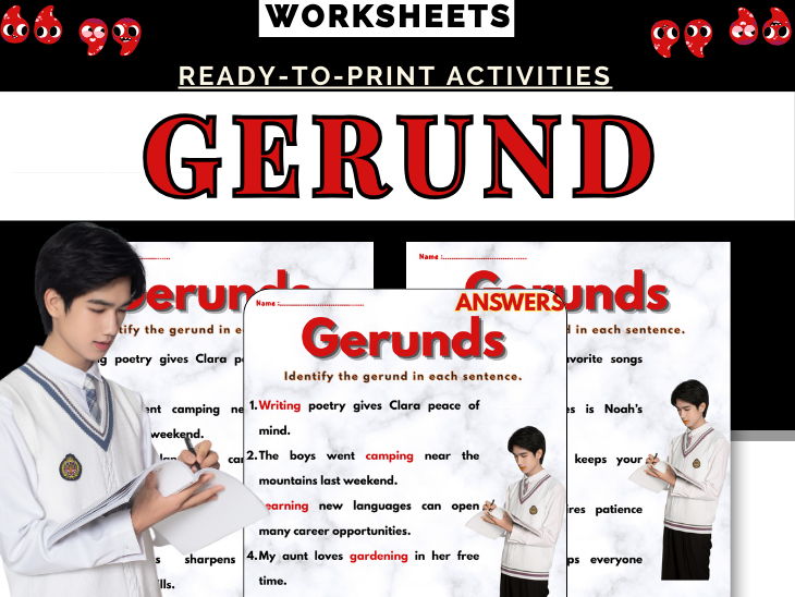 Gerunds Worksheets | Grammar Practice | Identifying Gerunds in Sentences