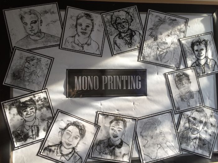 Monoprint Self-Portraits