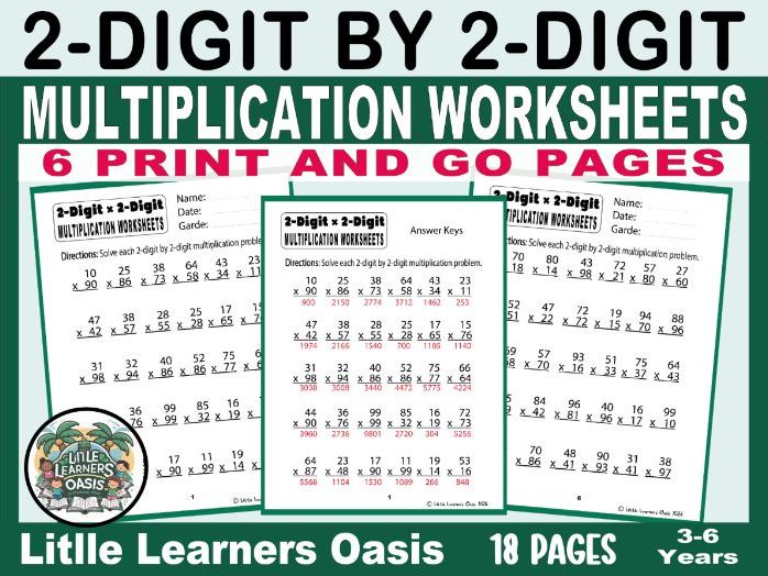 2-Digit by 2-Digit Multiplication Worksheets