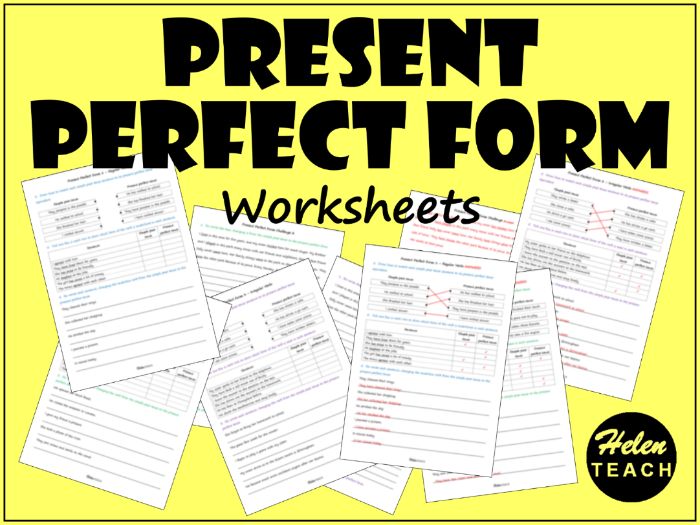 Present Perfect Form Worksheets | Differentiated | With Answers
