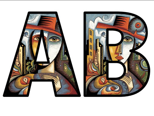 Picasso Art Artist Style Instant Lettering Set Display Title Letters Numbers Signs