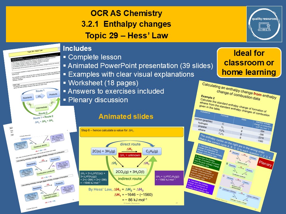 Hess’ Law OCR AS Chemistry