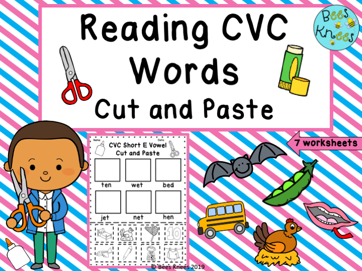 CVC Cut and Paste Worksheets