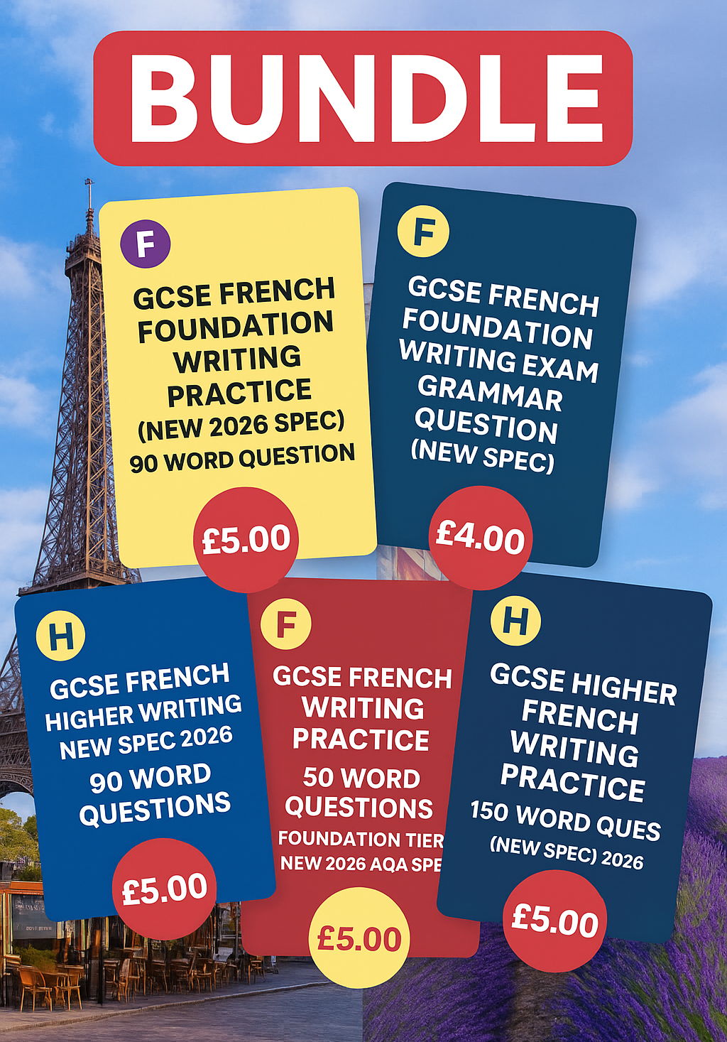 2026 AQA GCSE French Writing Complete Bundle – Higher & Foundation Tier