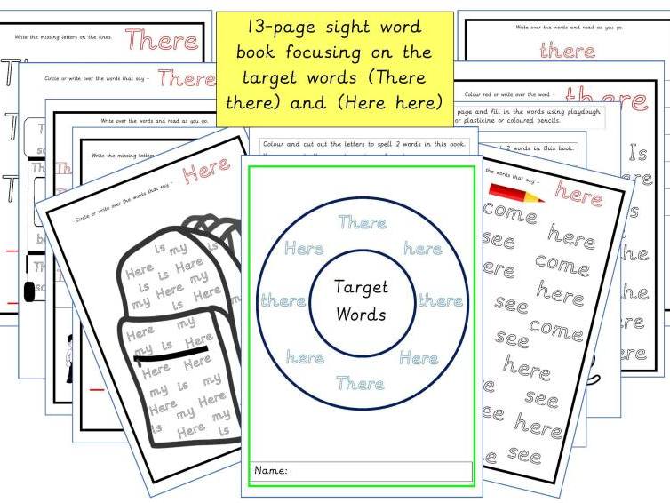 Target Words (Here here) (There there) Teaching Resources