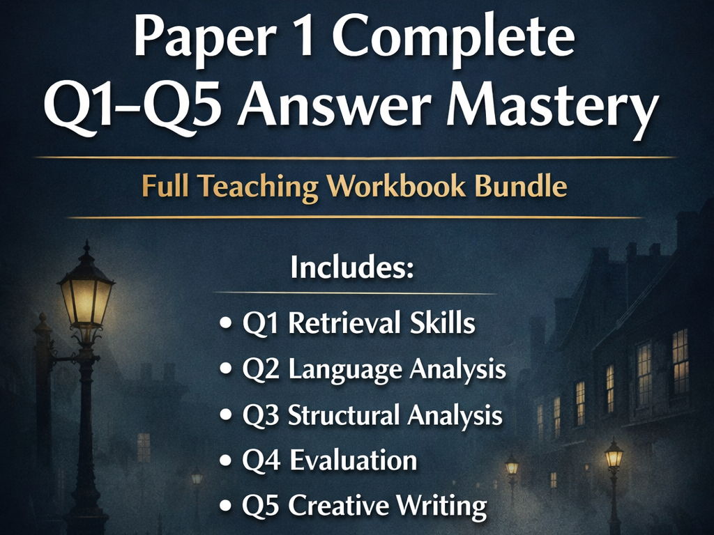 AQA GCSE English Language Paper 1 Complete Q1–Q5 Answer Mastery Bundle