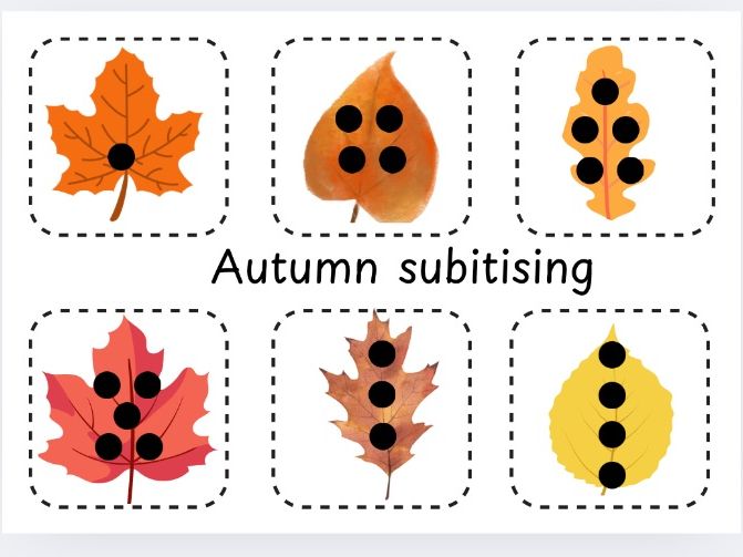 Autumn subitising leaves