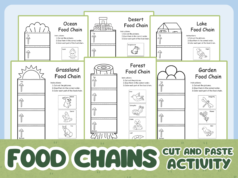 Food Chains Around the World - Cut and Paste Activity
