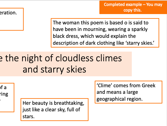 She Walks in Beauty by Lord Byron (GCSE Poetry)