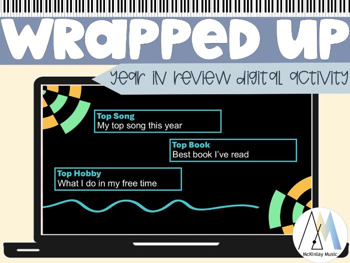Wrapped Up 2025 - Year in Review Digital Reflection Activity