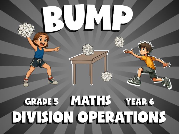 Division Operations BUMP Maths Game | No-Prep Year 6 Review Activity