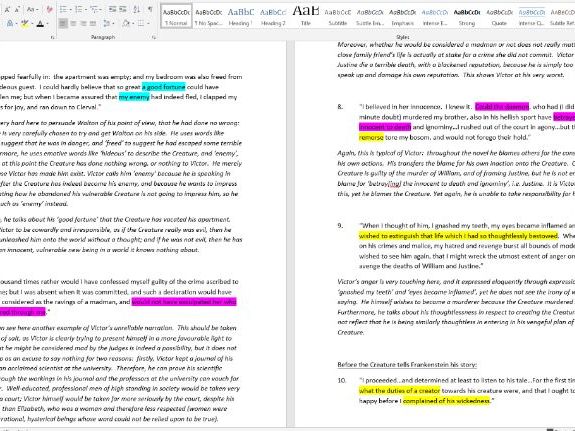 Frankenstein Study Notes