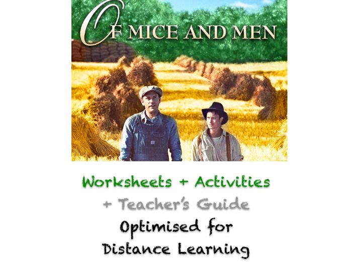 Of Mice and Men - Chapter 1 - Complete ACTIVITIES + WORKSHEETS + ANSWERS + GUIDE