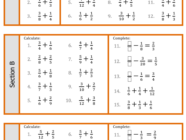 Addition of Fractions