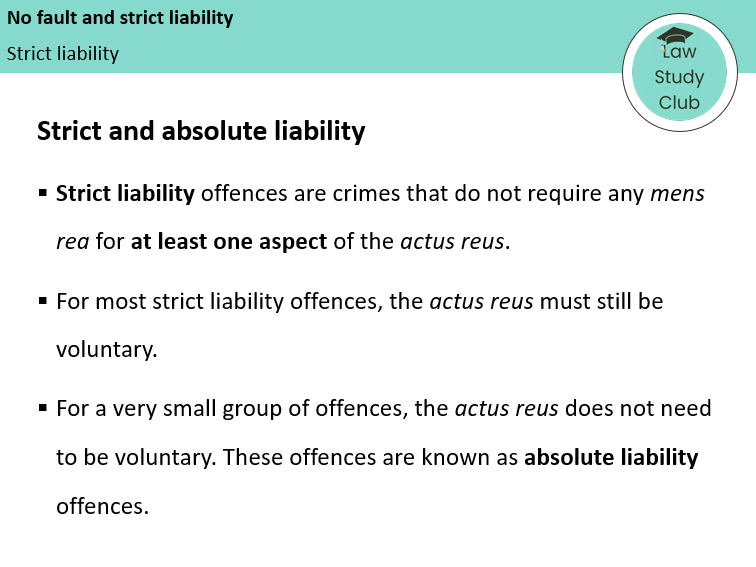 Strict liability - Lesson slides (OCR A-level law)