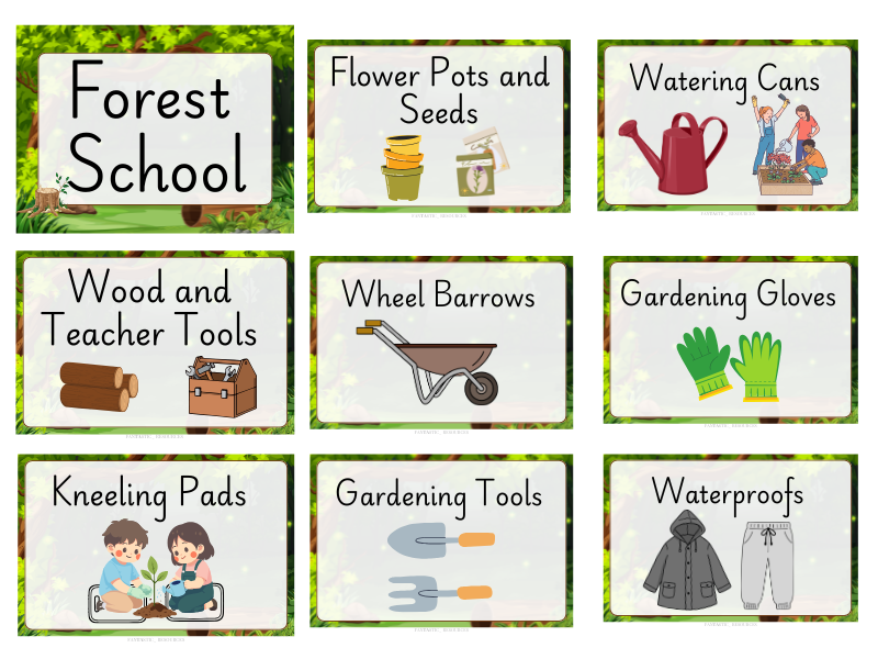 Forest School Editable Display Pack | Outdoor Learning Labels & Photo Frames EYFS–KS2