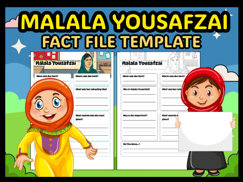 Malala Yousafzai Biography Worksheet - Research Activity for Middle School