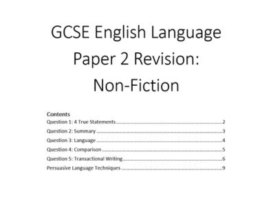 AQA GCSE English Paper 2 Revision Guide