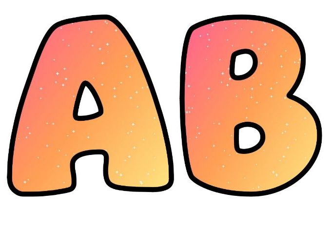 Sunrise Ombre Bubble Letters | Patterned Bulletin Board Letters | Printable Alphabet A-Z and 0-9