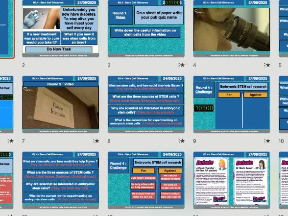 AQA GCSE Biology B2.4 – Stem Cell Dilemmas | Full Lesson, Worksheets & Answers (Editable)