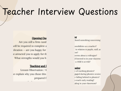 Teacher Interview Questions
