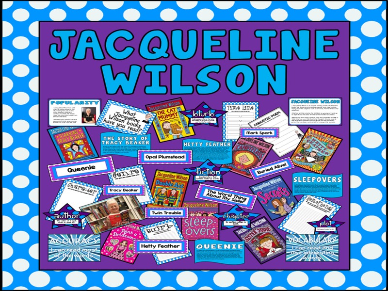 JACQUELINE WILSON TEACHING DISPLAY RESOURCES -ENGLISH READING KS1-2 AUTHOR LIBRARY