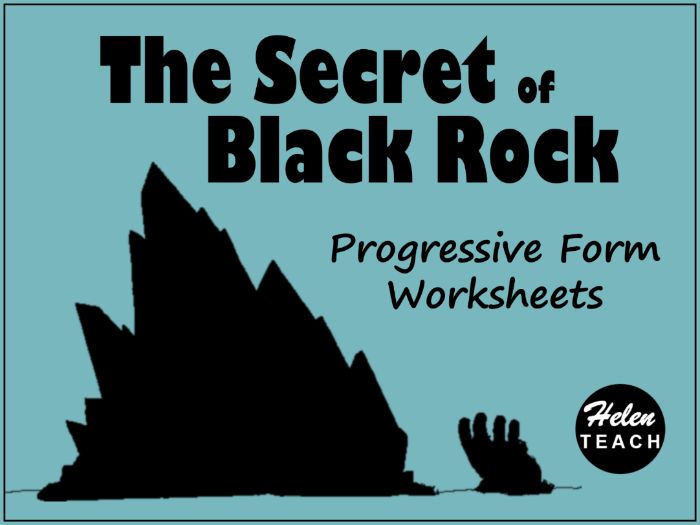 The Secret of Black Rock | Progressive Form Worksheets Differentiated