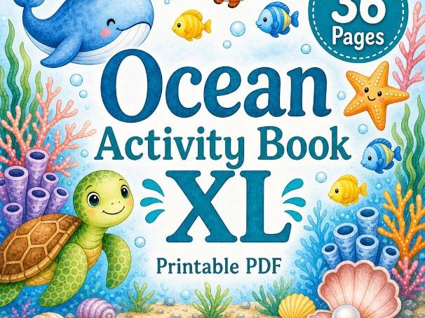 Ocean Activity Book XL for Kids Printable