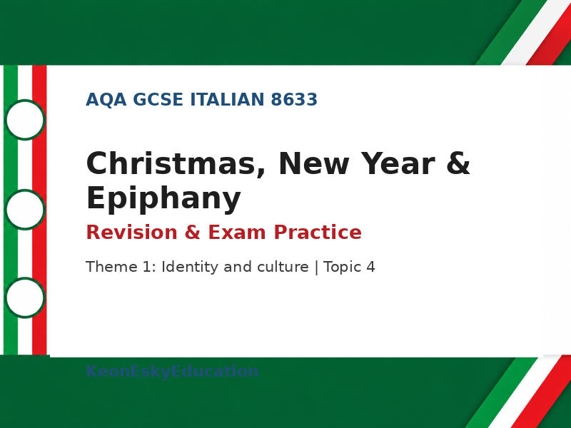 AQA GCSE Italian – Christmas, New Year & Epiphany