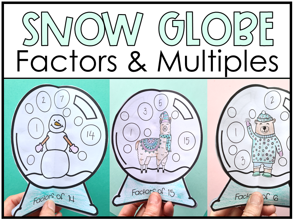 Snow Globe Factors and Multiples Winter Maths Craft